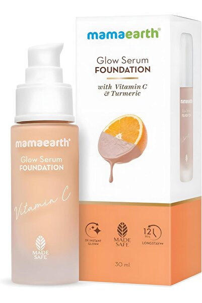 Mamaearth Glow Serum Foundation with Vitamin C & Turmeric, 12-Hour, 30 ml - Ivory Glow
