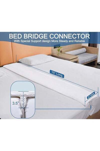 COOYA Twin Bed Connectors,, with Storage Bag, Easy to Clean Bedspread, Fits for Guest Room/Hotel