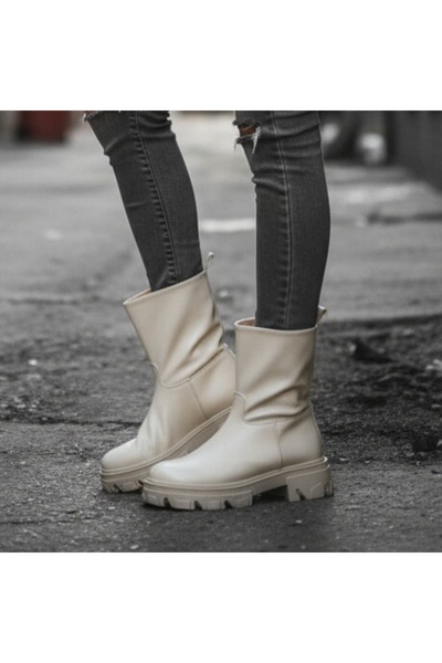 OEM Women's platform boots, fur lined interior, eco-leather, CA-82