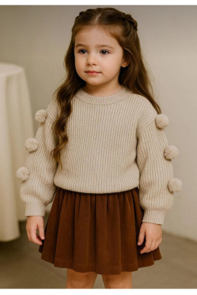 kokosh _ kidss burcu sapmaz Children's Knitwear Pom-Pom Sweater