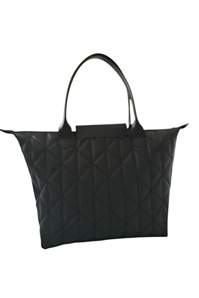 Gloria Geantă de mână, de braț și de umăr, din piele artificială neagră matlasată, cu fermoar, cu un singur compartiment