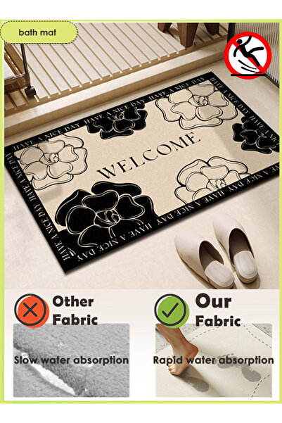 Generic Bathroom Mat, Floor Mat Non Slip Absorbent Rug Stain Resistant Quick Dry Thin Rug Machine Washable