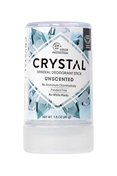 CRYSTAL Mineral Deodorant Stick - Unscented, 1.5 FL OZ, 24-Hour Odor Protection, Aluminum & Paraben