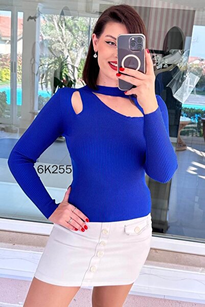 İnce Topuk Open under Collar Corded Fabric Knitwear Body 6K255