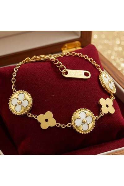 KEVSA Jewelry Brățară din oțel inoxidabil cu pandantive față-verso negre/albe - BF1185