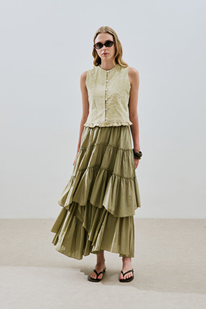 Manuka Katli Boho Vual Skirt Çağla