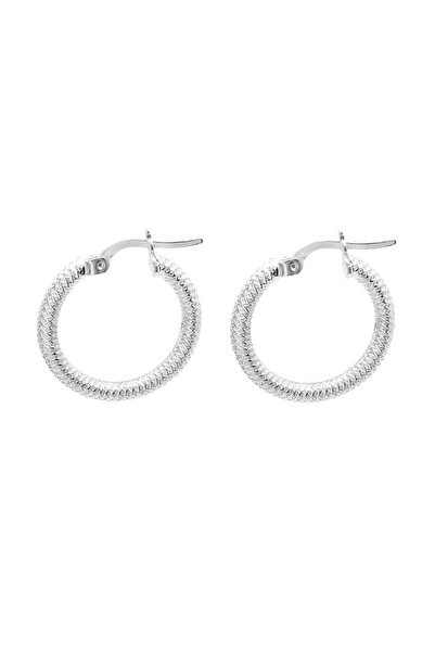 Bijuteria SORELLY Textured Silver Hoop Earrings