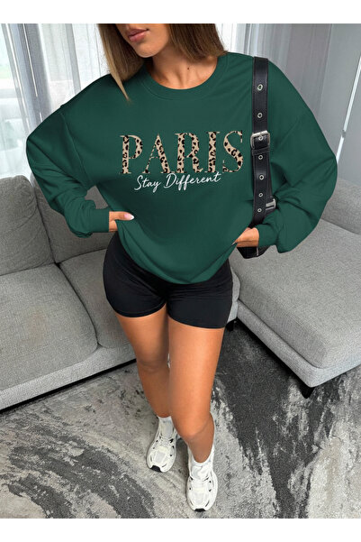 trendypassion Unisex Paris Stay Different Design Printed Crew Neck Sweatshirt