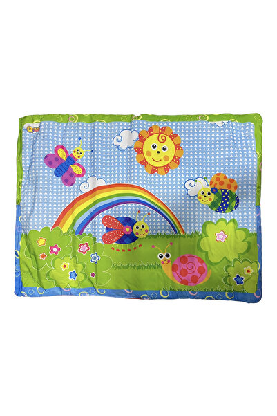 Krista Covoraș de joacă pentru bebeluși, Curcubeu și insecte vesele, 92 x 60 cm
