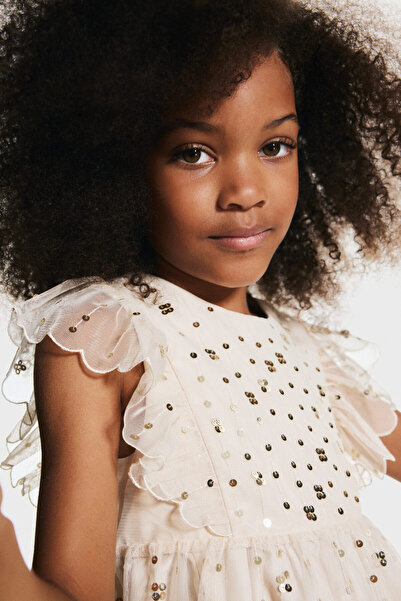 H&M Pullu Tül Elbise