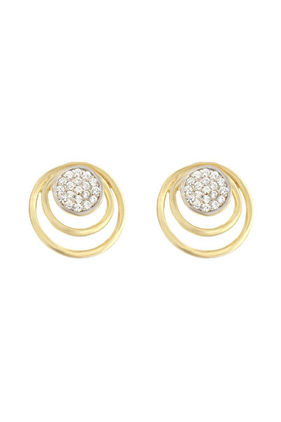 Bijuteria SORELLY 14k White and Yellow Gold Infinity Circles Earrings