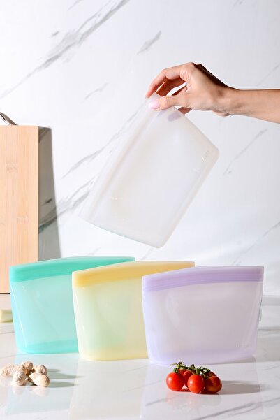 Le murano Lush Air Tight Ziplock Silicone Storage Bag 1000 ml | Transparent