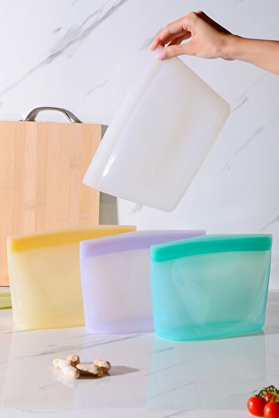 Le murano Lush Air Tight Ziplock Silicone Storage Bag 1500 ml | Transparent