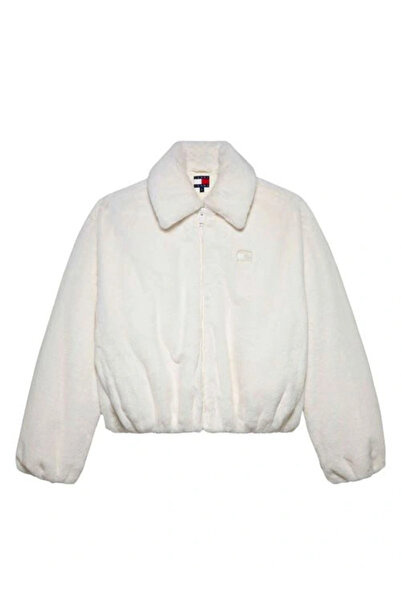 Tommy Hilfiger Tjw Faux Fur Women's White Coat Dw0Dw21669Ybh