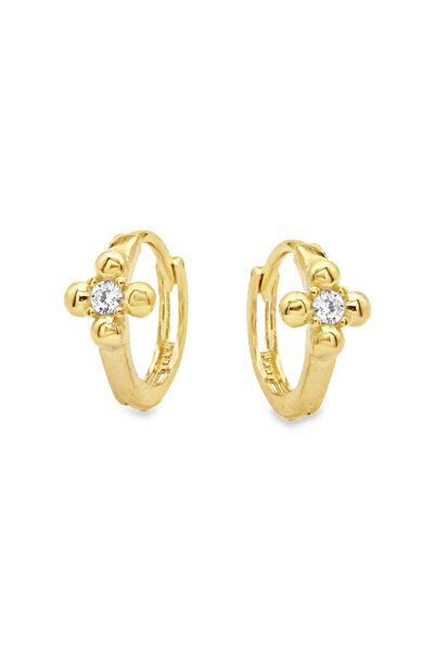 Bijuteria SORELLY 14k Gold Children's Earrings with Flower Link