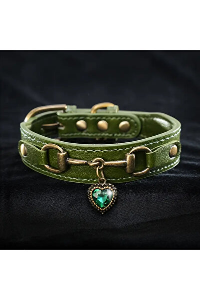 PawDeLuxe Adjustable High Quality Faux Leather Heart Dog Collar