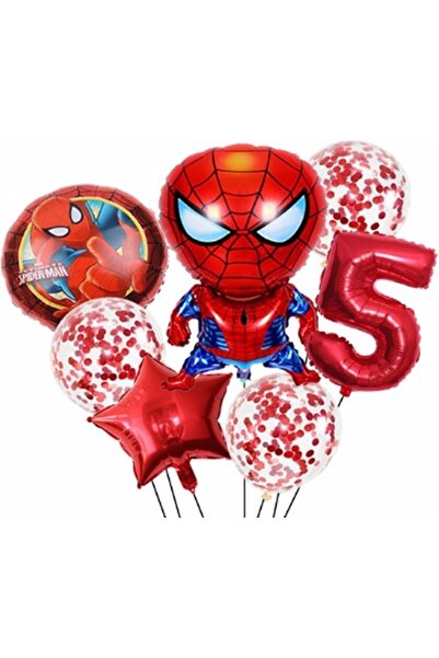 Parti Station Spider-Man Concept 5 Year Old Balloon Set Birthday Set Age Balloon Set