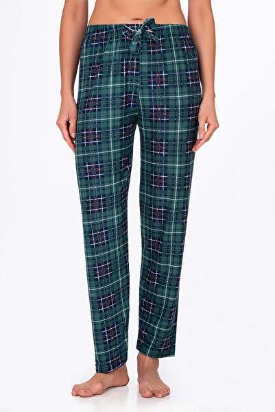 Kompedan Kadın Süet Kareli Pijama Tek Alt