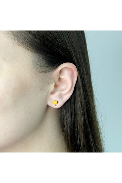 Bijuteria SORELLY 14k Gold Children's Earrings with Chain