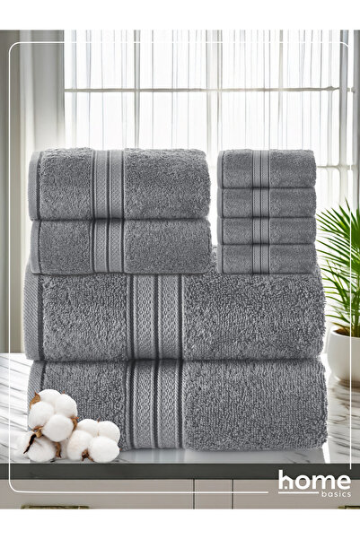 Donetella 8 Pcs Premium Towel Set – 100% Combed Cotton 600 GSM, Soft, Quick Dry & Absorbent for Bath & Gym.