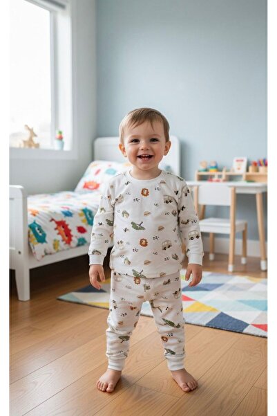 BOBBY JR KİDSWEAR HEART PRINTED PAJAMAS SET