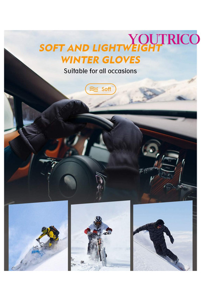 Youtrico Men's and Women's Winter Gloves - Warm, Windproof, Waterproof for Cycling/Skiing