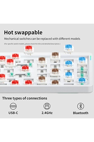 NuPhy Air96 V2 Wireless Mechanical Keyboard, 100-key RGB, Bluetooth 5.1/2.4G/Wired - Black (Gateron