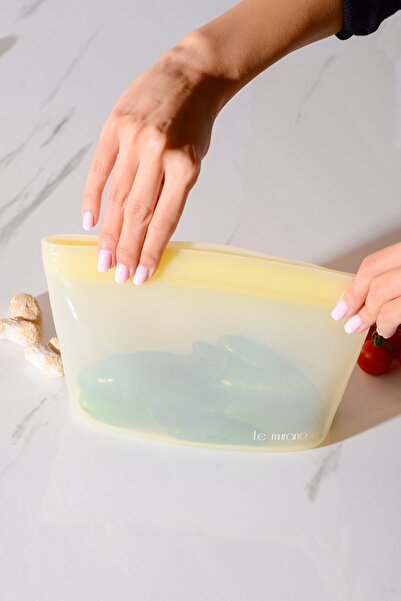 Le murano Lush Air Tight Ziplock Silicone Storage Bag 1000 ml | Yellow