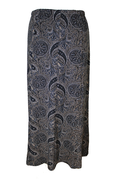 HESNA Women's Floral Pattern Oversized Size 8 Piece Elastic Winter Quality Black Skirt