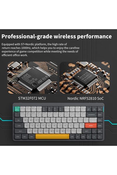 NuPhy Air75 V2 75% Wireless Mechanical Keyboard - Gateron Cowberry Switch, RGB, Bluetooth/2.4G/USB-C