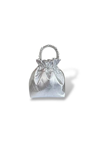 YOURHANDBAGS Gümüş Kese Çanta