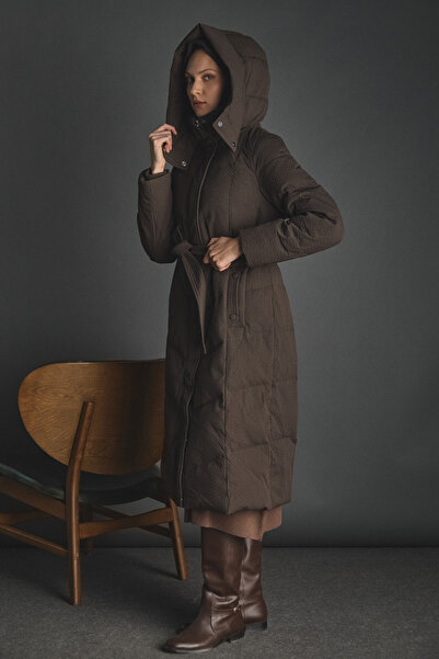 Setrms Textured Fabric Filled Goose down Coat