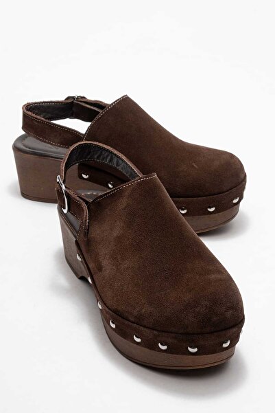 Zeynep Sıradağlı صنادل أليفا النسائية الأصلية من الجلد المدبوغ باللون البني ا...