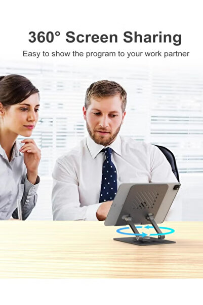 Generic Swivel Tablet Stand, with 360 Rotating Base, Adjustable & Foldable iPad Stand, Compatible