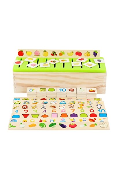 HAPPY JOKER Joc de sortare și potrivire Montessori, 88 de piese din lemn, mul...