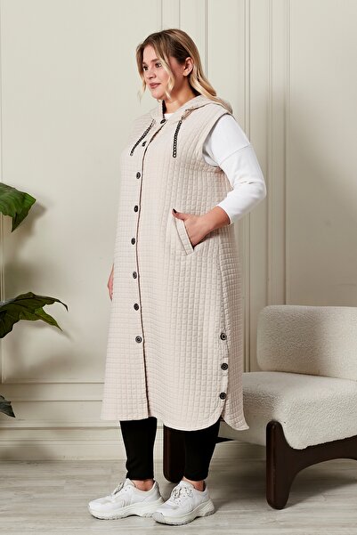 Ferace Women's Plus Size Buttoned Quilted Vest