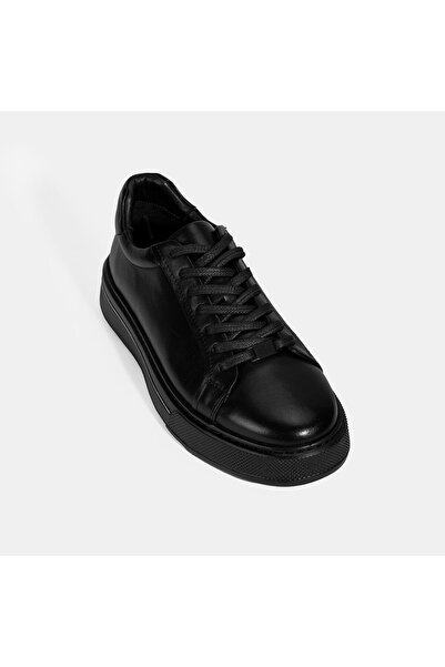 Desa Men's Black Lace-Up Leather Casual Shoes