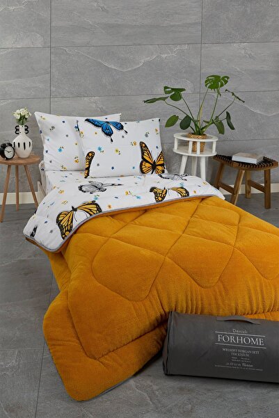 Sudemhome Single Person Sleeping Set Double-Sided Wellsoft Fleece Quilt Pillowcase and Fitted Sheet