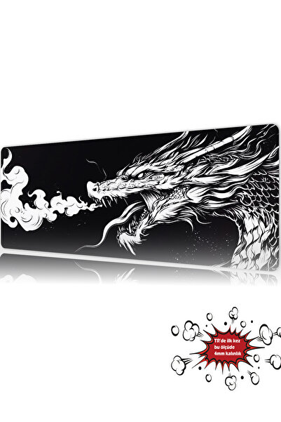 urzuva Smoke of the Dragon 90x40 4MM Kalınlık Premium Gaming oyuncu mousepad,...