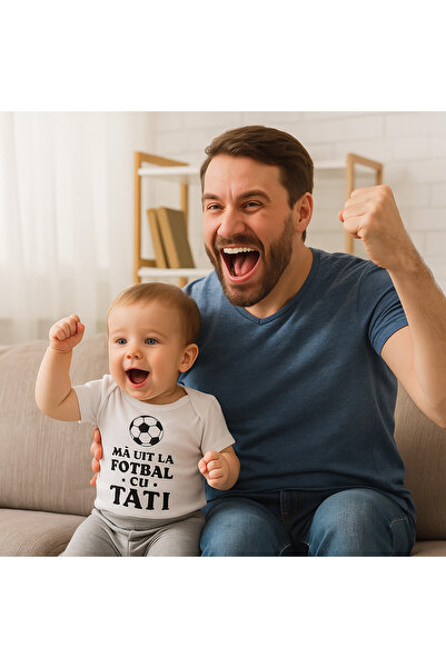 OEM Baby bodysuit, I'm watching football with daddy, Tipo-Art