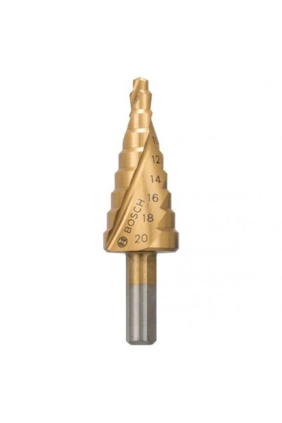 Raider Burghiu conic în trepte HEX 1/4" HSS-TiN Ø4-20 mm