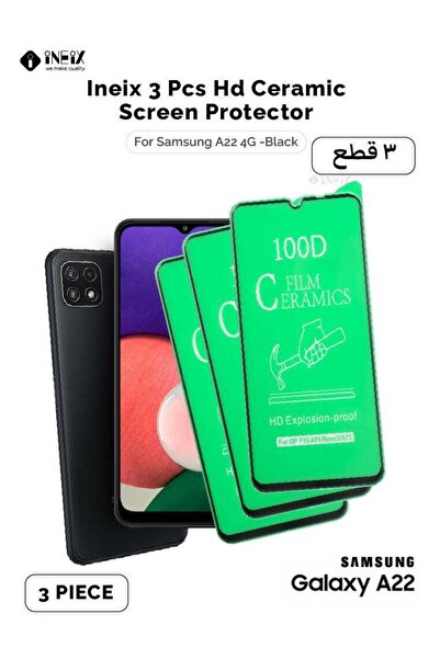 ineix 3 قطع واقي شاشة سيراميك عالي الدقة لهاتف سامسونج جالاكسي A22 4G