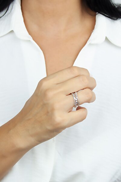 Liveyn Design Four Rows of Asymmetric Design Adjustable Women's Rings