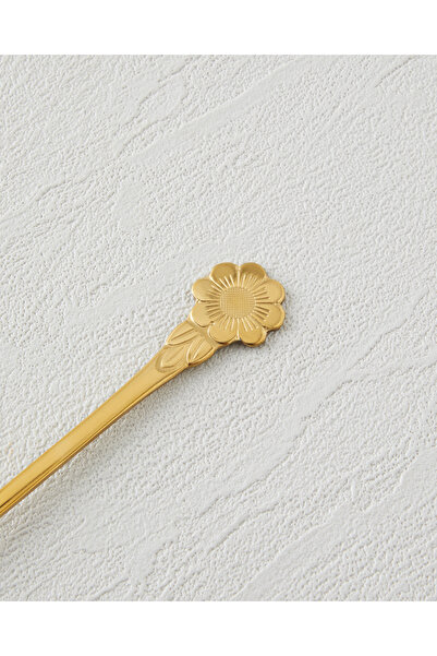 English Home Flora Stainless Steel Cocktail Forks 4 Pieces Gold