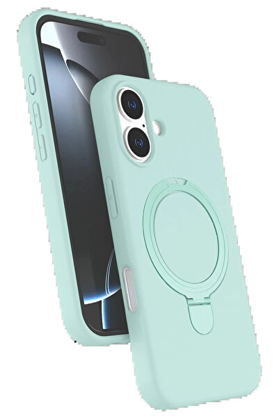 Litae غطاء حماية LitaeTrend لهاتف آيفون 16 بلس مع حامل ماج سيف - أخضر مائي