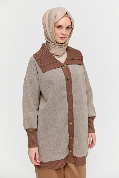 Setrms Düğmeli Ribana Detaylı Triko Hırka