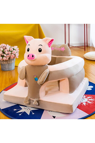 Krista Scaun de bebeluși, plush, cu burete - Purcelus crem