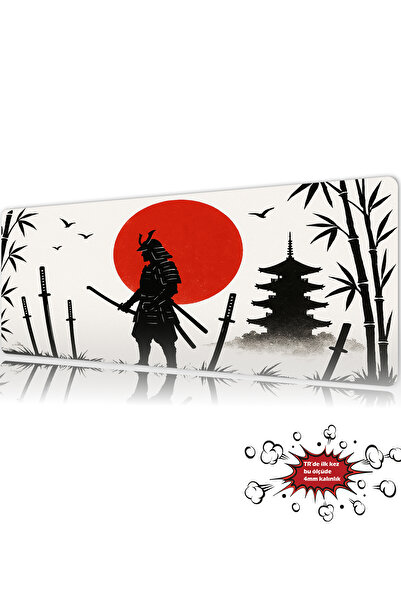 urzuva Spirit of the Samurai 90x40 4MM Kalınlık Premium Gaming oyuncu mousepa...