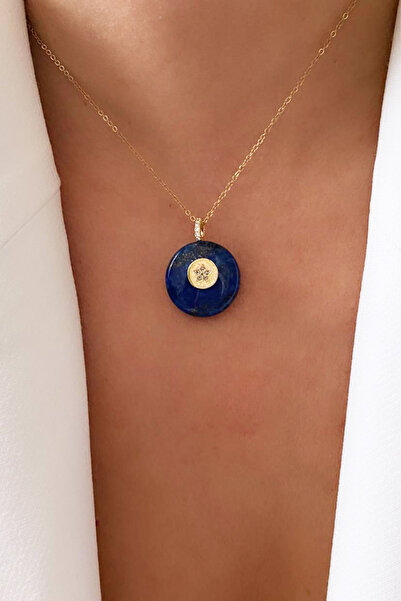 Liveyn Design قلادة بسلسلة رفيعة من الحجر الطبيعي بتفاصيل نجمية