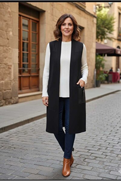 güncüoğlu Battal Size Knee-Length Model Pocketed Combed Cotton Vest